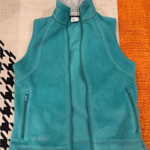 Columbia Turquoise Teal Full Zip Vest Jacket Women's Small - Picture 2 of 4